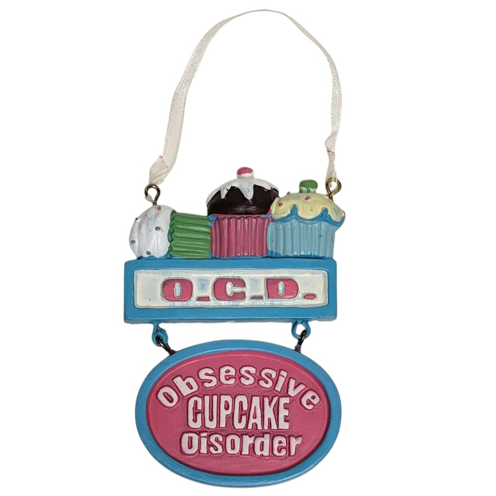 Obsessive Cupcake Disorder OCD Christmas Ornament Resin Holiday Tree Decoration